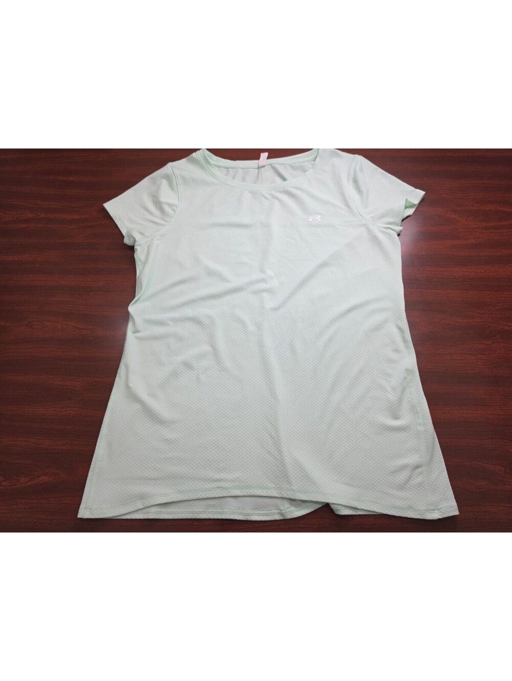 Under Armour HeatGear Mint Green Short Sleeve Mesh Athletic Workout Large Shirt